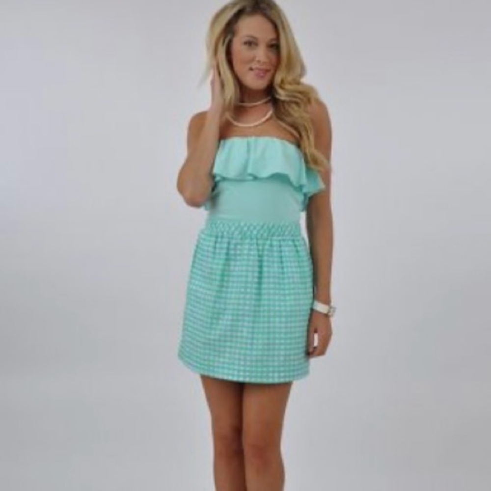 Lilly Pulitzer Athens Dress Glenda Green Painterly Gingham XS